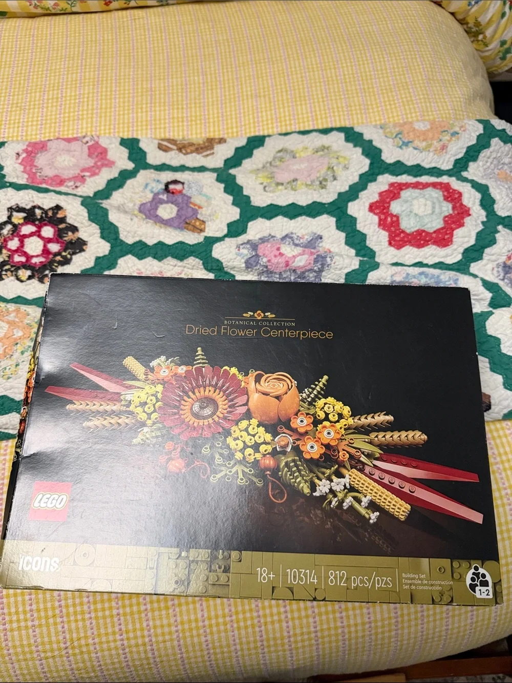 Lego Dried Flower Centerpiece in Gold, Red, Orange, Yellow, Green, Brown
